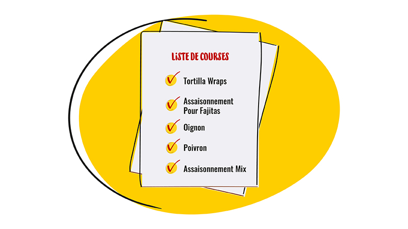 redigez une liste de courses