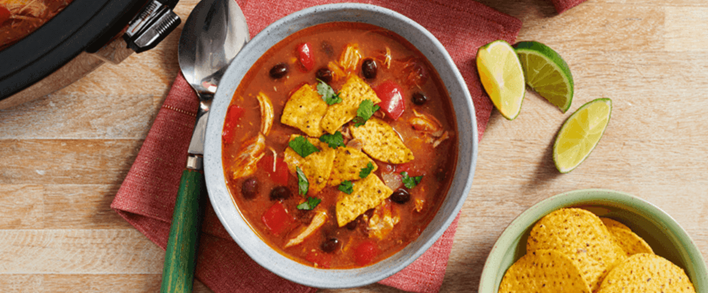 SOUPE MIJOTÉE DE TORTILLAS ET POULET