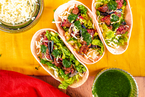 Tacos de steak au chimichurri