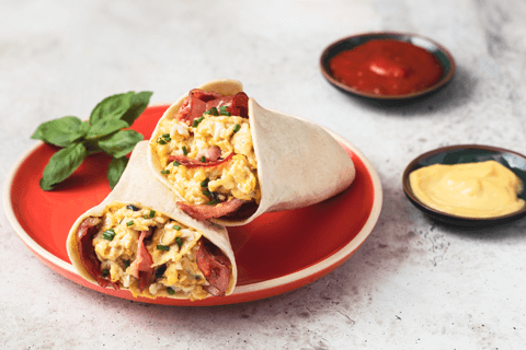 Tortilla Pockets facon burritos pour le petit-dejeuner hero