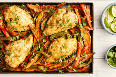 Plateau mexicain au poulet et à la patate douce