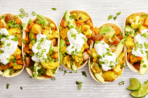 Tacos de légumes au curry